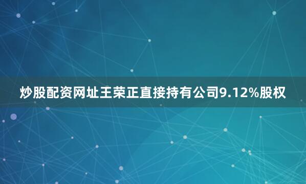 炒股配资网址王荣正直接持有公司9.12%股权